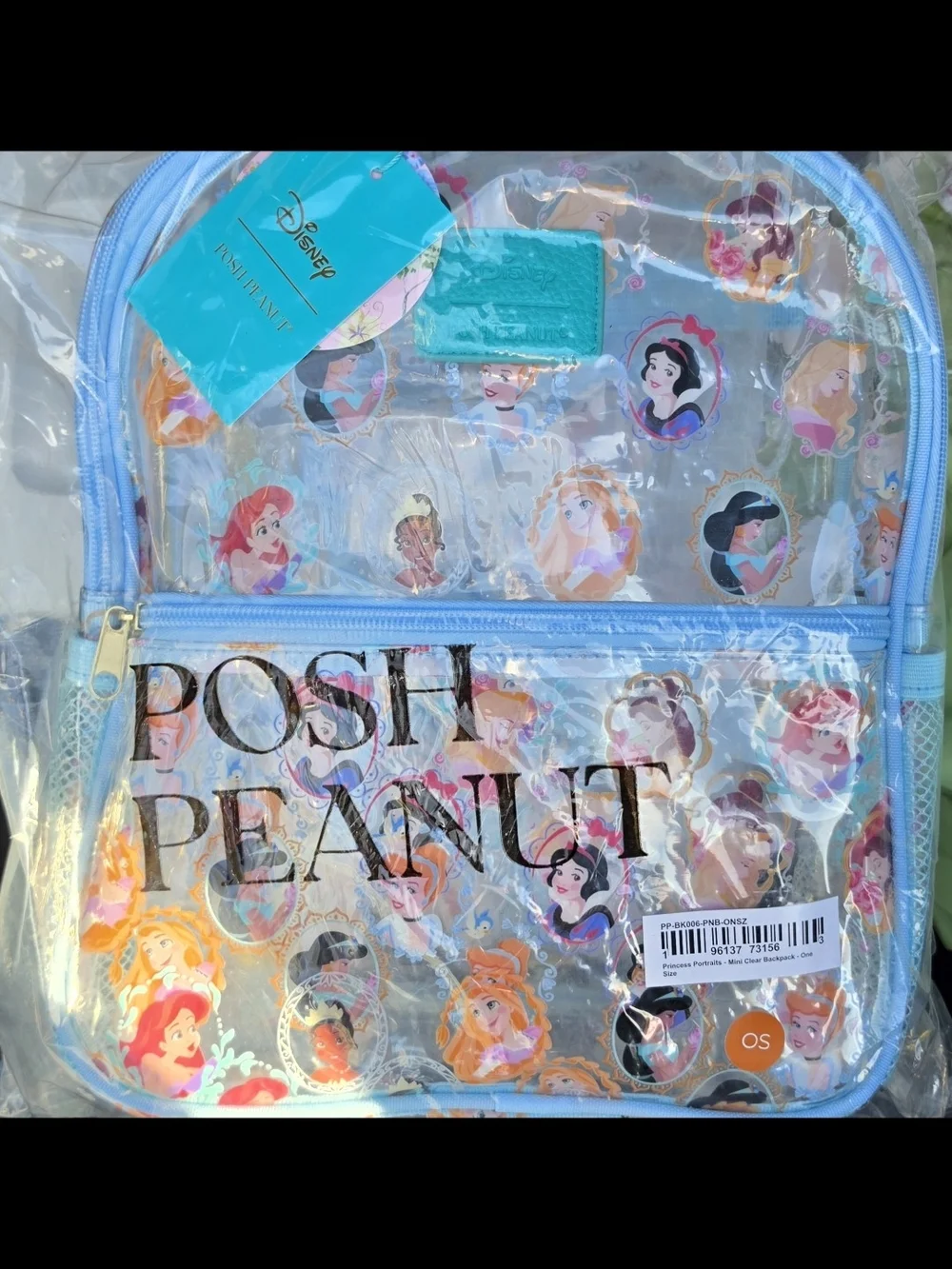 Posh Peanut Disney Princess Portraits Mini Clear Backpack NIB